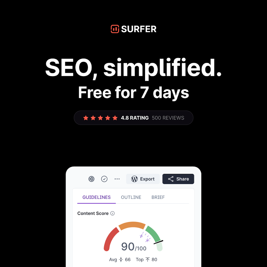 Surfer SEO 7 day free trial